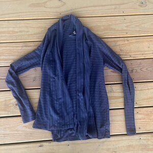**!Ibex Shadow Stripe Cardigan Sweater  M  Made in USA